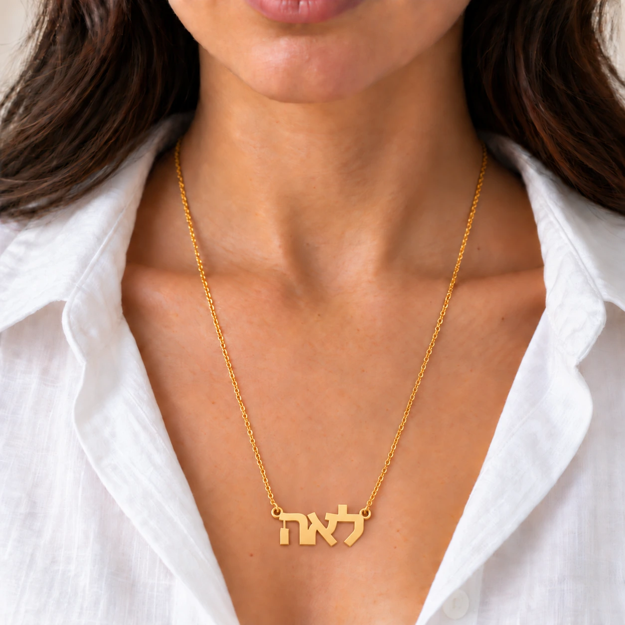 Ejemplo לאה con caída larga. Imagen generada.