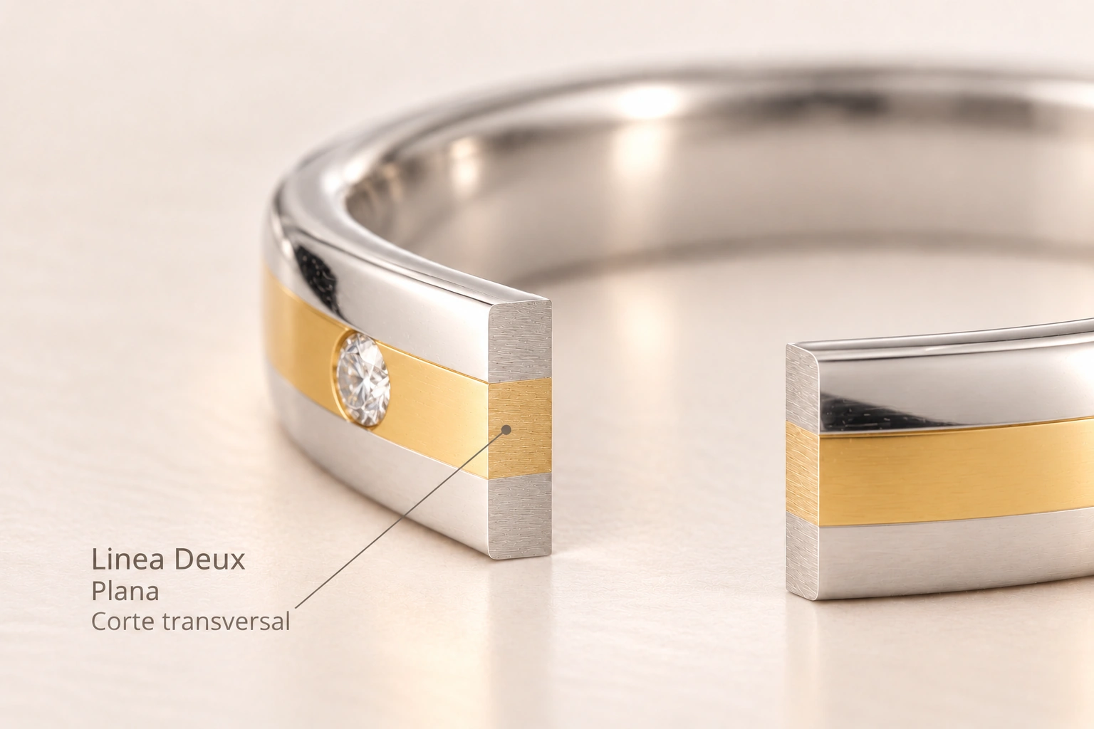 Linea Deux — Plana. Corte transversal del modelo.
