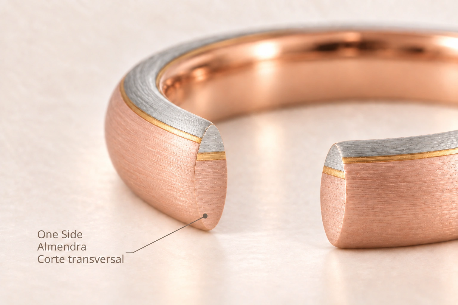 One Side — Almendra. Corte transversal del modelo.