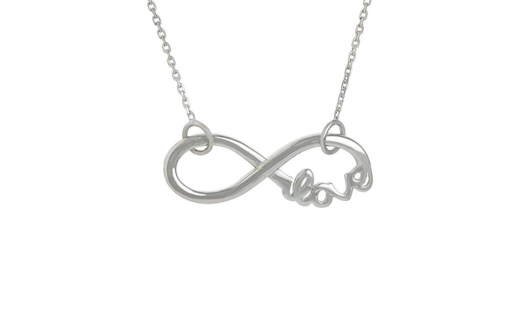 Plata fina o Plata con acabado de Oro Amarillo con 26 Circoness Collar Infinito Love