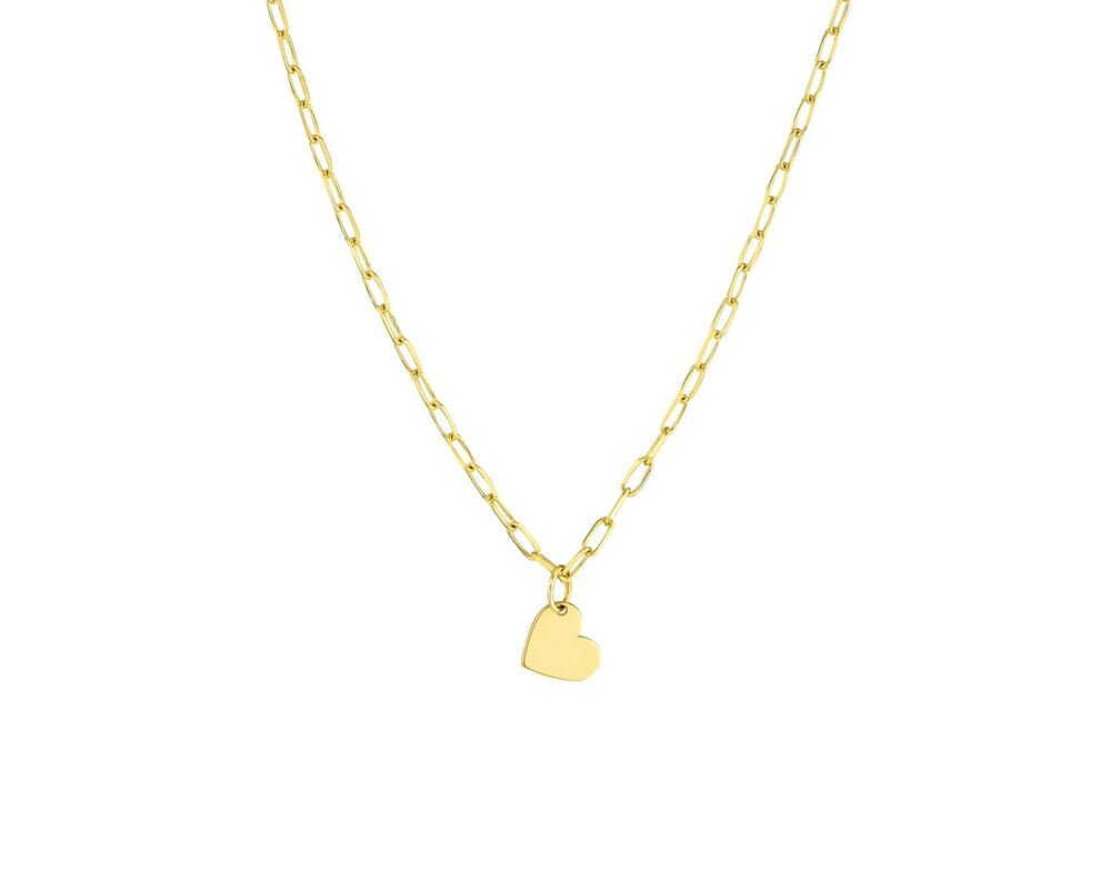 Oro Amarillo 14k Collar Tersa Heart