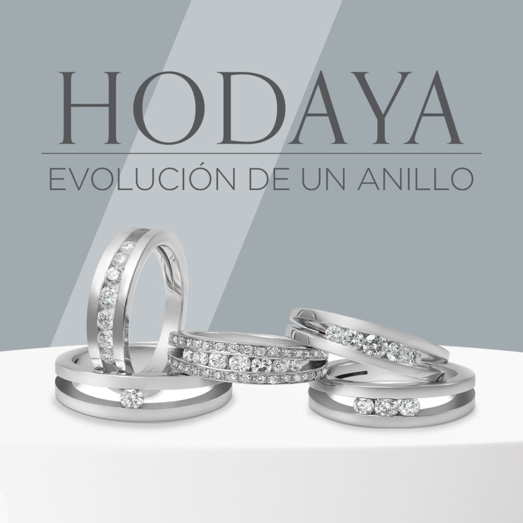 Diferentes anillos de compromiso Hodaya, mostrando su evolución en el tiempo