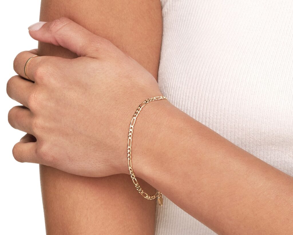 Pulsera Figaro oro de 14k