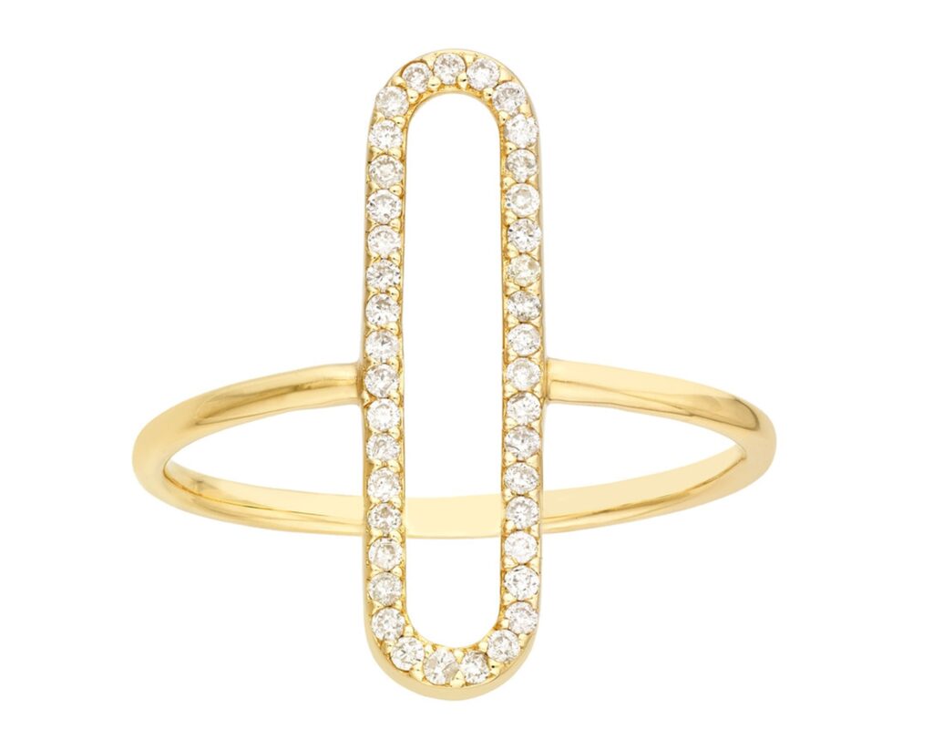 Anillo Oro Amarillo 14k con Diamantes que suman 20 pt