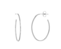 Aros Oval Oro Blanco 14k