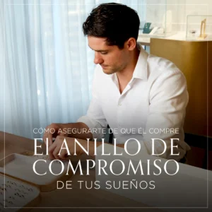 Un hombre en las oficinas de la joyería Veronica Hecht joyas eligiendo un anillo de compromiso.