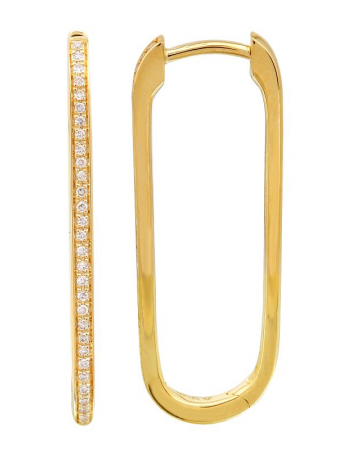 Aros Argollas Paper Clip Largo