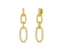 Aros Oro Amarillo 14k con 50 Diamantes que suman 20 pt