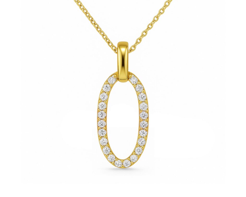 Colgante Oro Amarillo 14k con 25 Diamantes corte brillante que suman 10 pt