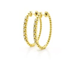 ARos Oro Amarillo 14k con 14 Diamantes corte brillante que suman 20 pt