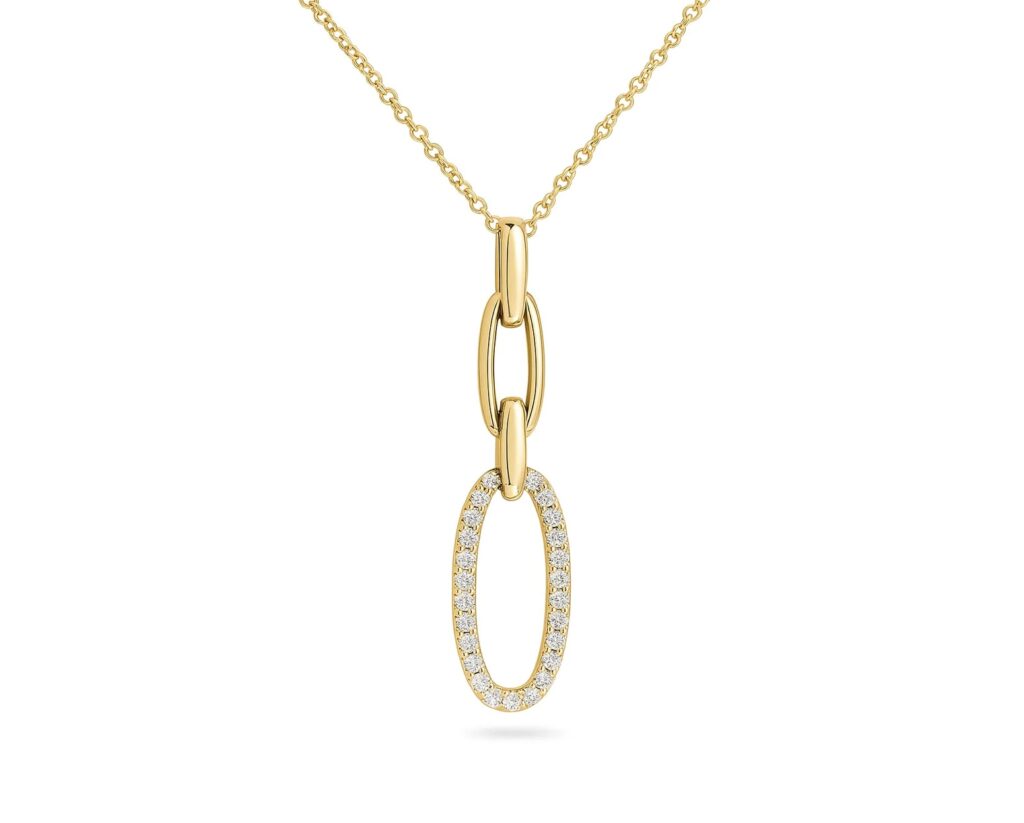 Oro Amarillo 14k con 25 Diamantes corte brillante que suman 10 pt