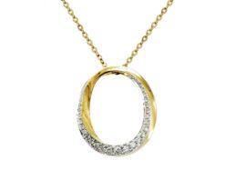 Colgante Oro Amarillo 14k con 33 Diamantes corte brillante que suman 30 pt