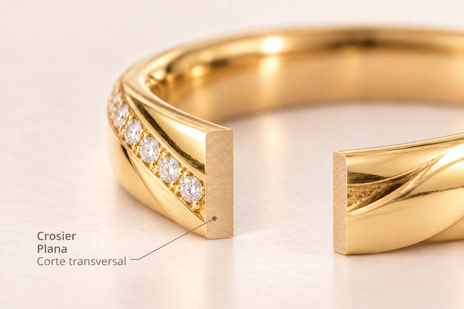 Crosier — Plana. Corte transversal del modelo.