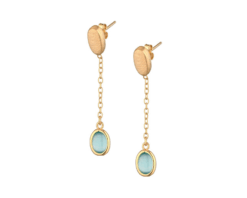 Aros Pendiente Cuarzo Aqua