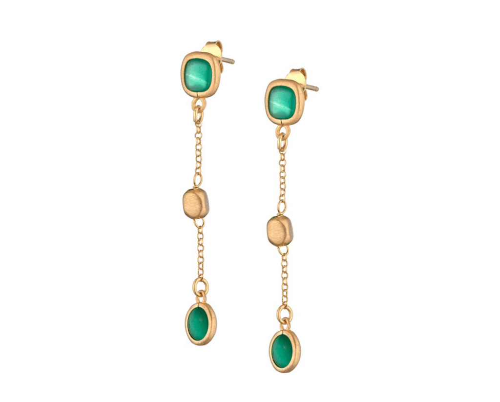 Aros Pendientes Cuarzo Green