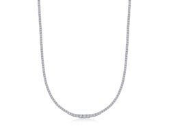 Plata con acabado de Platino con 181 Moisanitas que suman 2 ct.. Tamaño: 60 cm