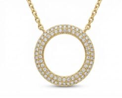 Colgante Oro Blanco o Amarillo 14k con 70 Diamantes corte brillante que suman 16 pt