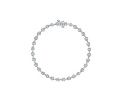 Pulsera Plata con acabado de Platino con Moisanitas y Zafiros de Laboratorio