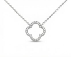 Colgante Oro Blanco 14k con 28 Diamantes corte brillante que suman 7 pt