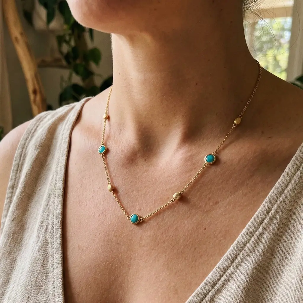 Colgante de Plata con acabado de Oro Amarillo con Cuarzos verdes