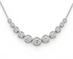 Oro Blanco 14k con 11 Diamantes corte brillante que suman 25 pt