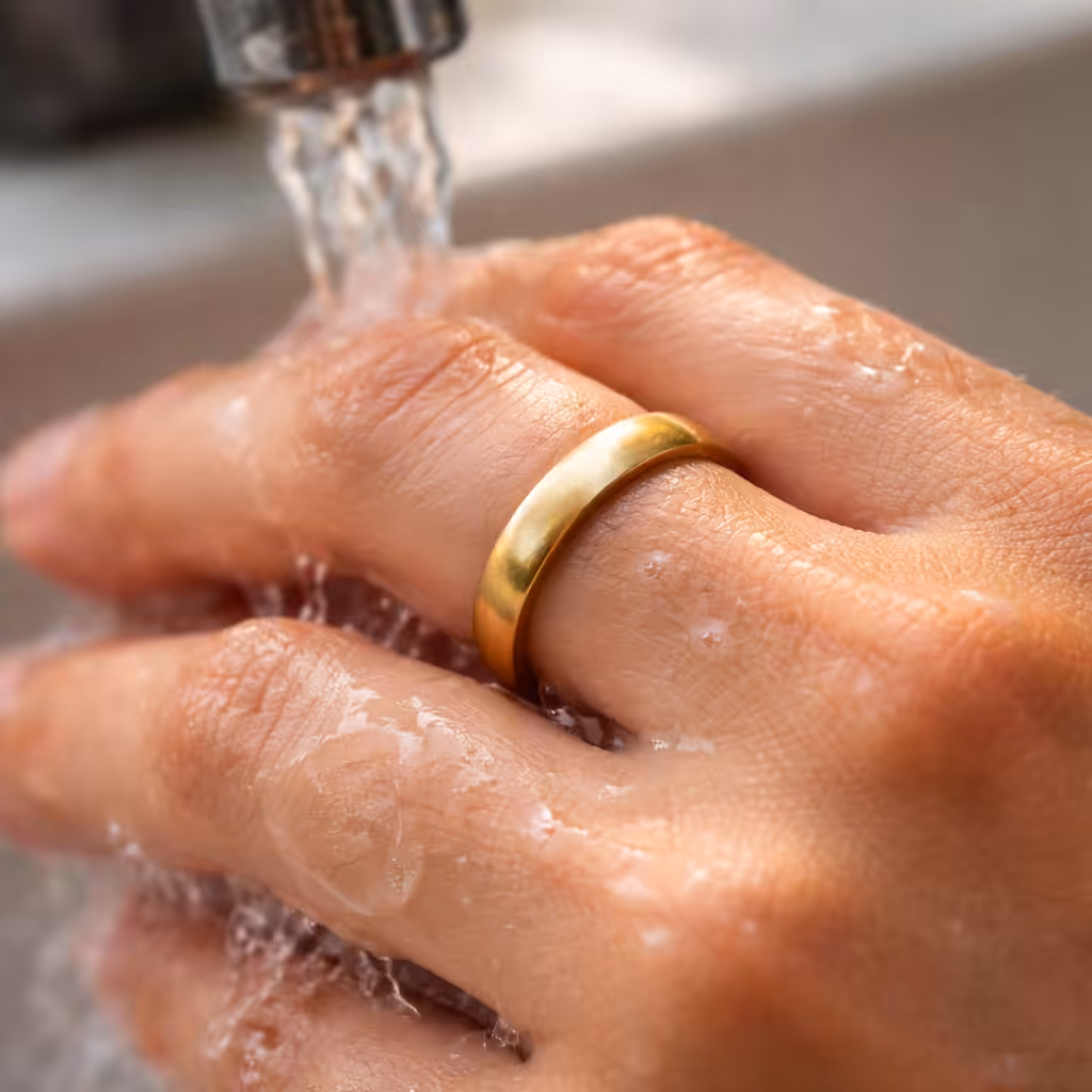 Anillo de oro uso diario resistencia al agua