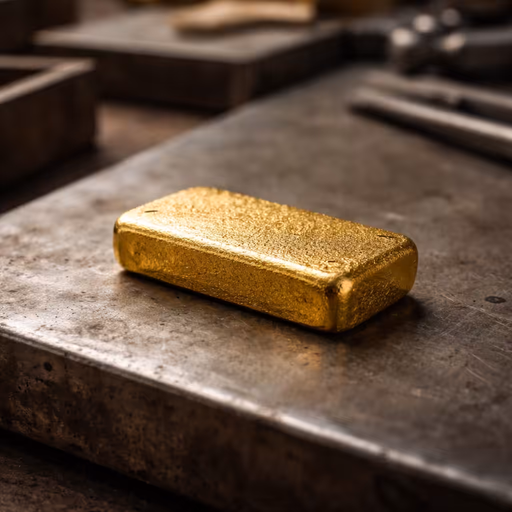 lingote de oro representando valor del material
