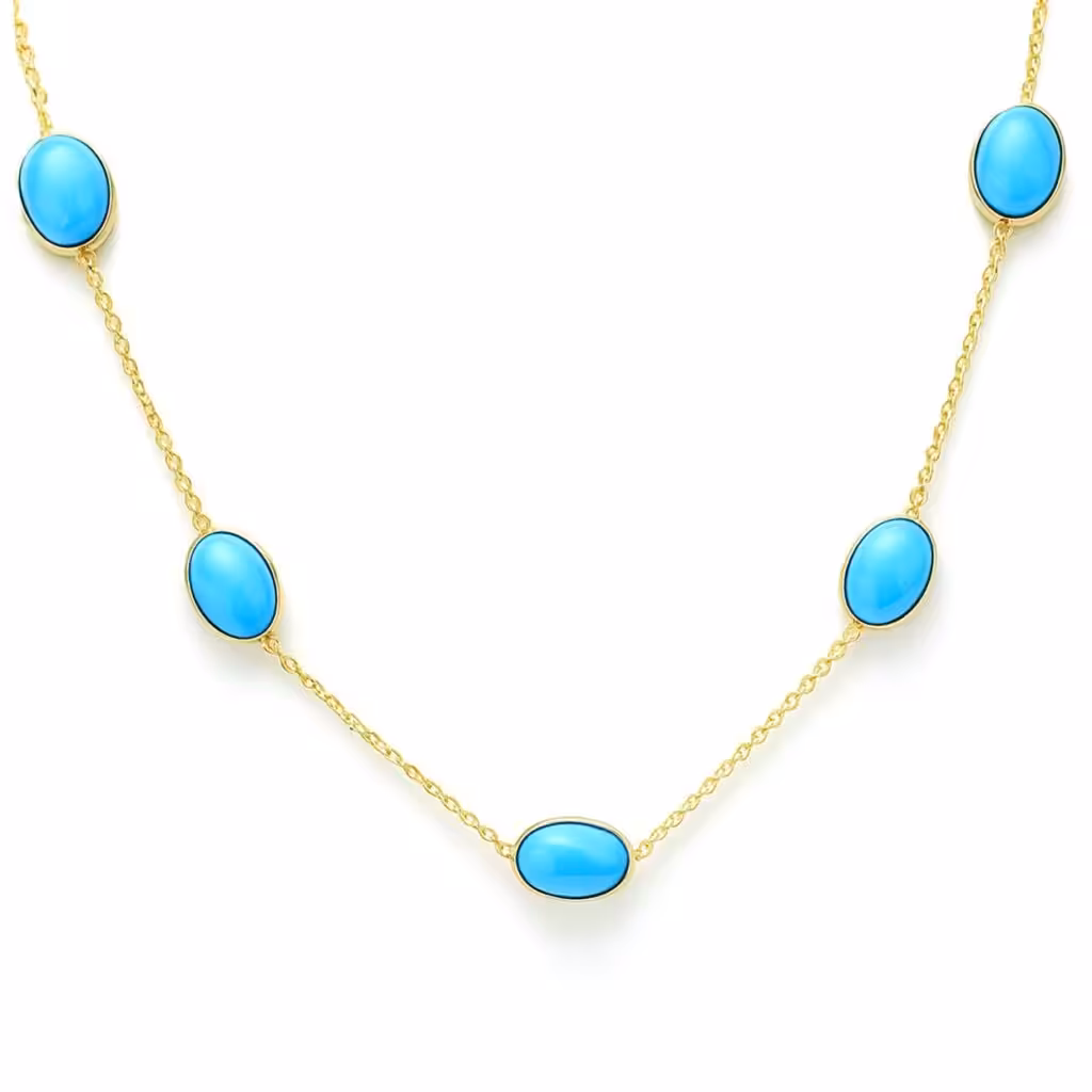 Collar contemporáneo con turquesas